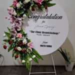 bunga papan akrilik bulat Tangerang