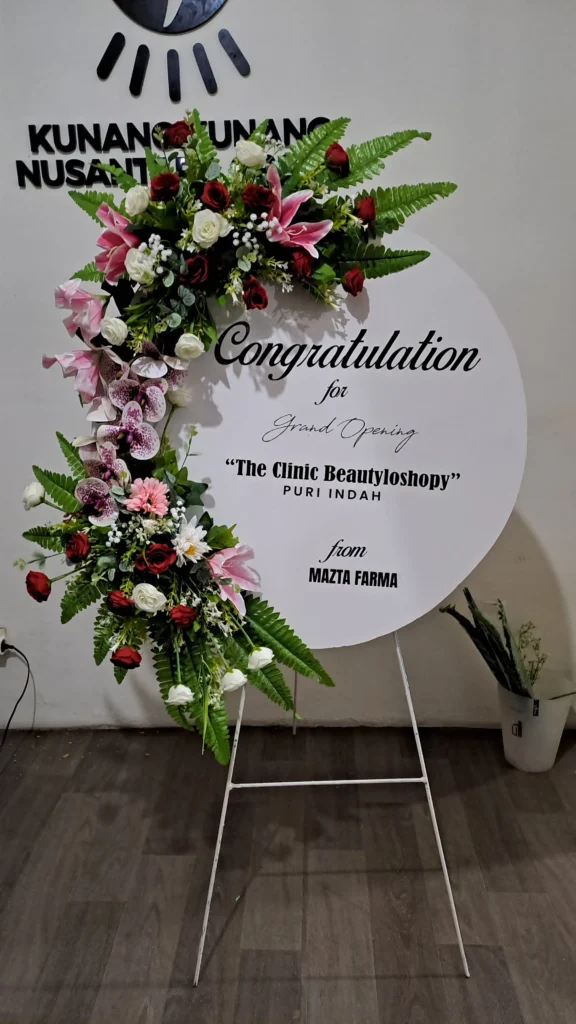 bunga papan akrilik bulat Tangerang